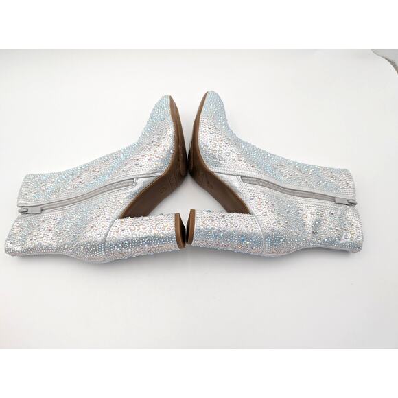 Top Moda Brazil-8 Women's Rhinestone Glitter Ankle Boots Silver Size US6.5 EU37 - Picture 11 of 13